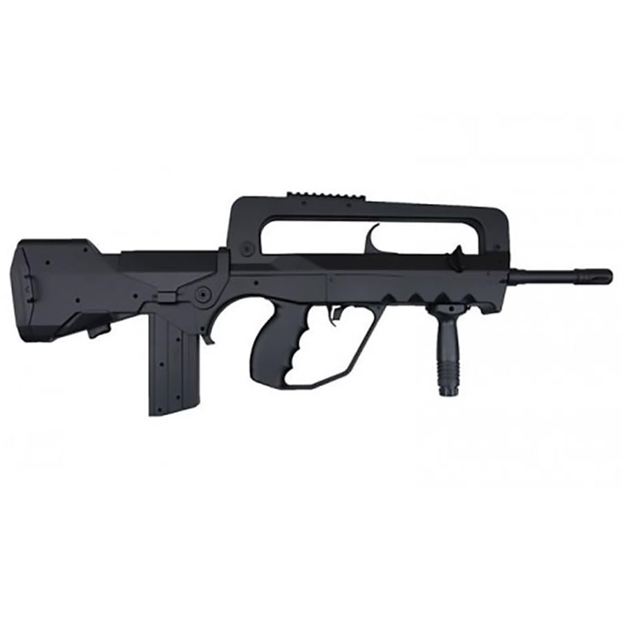 Double Eagle M46 Negra Muelle (6mm) | Rifle de Airsoft (Bolas de PVC) Calibre 6 mm + biberón 1000 Bolas 0,12g + Gafas de protección.