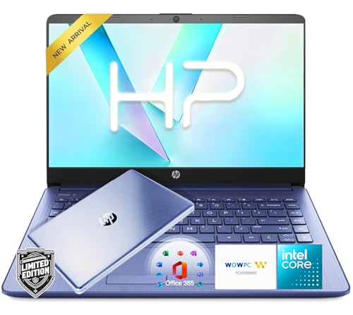 Image of HP 14 inch Everyday Laptop • Copilot AI • Intel 4-Core Processor • 4GB RAM • 64GB SSD • Windows 11 • Microsoft 365 • Thin & Portable