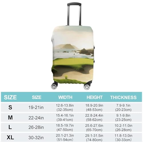 Beach Golf Course Luggage Cover, Elastic Luggage Protector Fits 19-32in Suitcases, Washable & Anti-Scratch Suitcase Cover for Men Women XL2