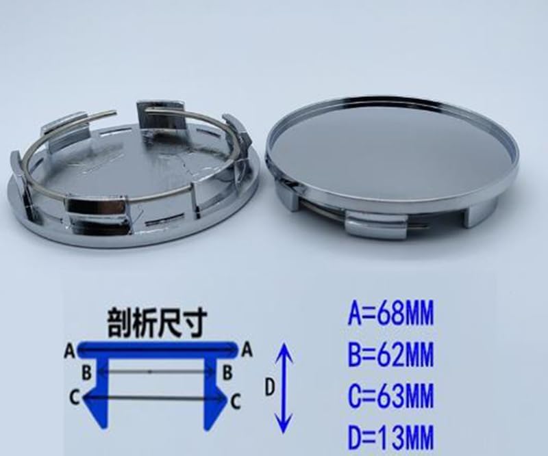 Accessoire Auto Protection Roue Cache Moyeux 60mm Pour Peugeot 208 GT Line & E-208 2019-2024 - Lot De 4 Accessoire Gt Line