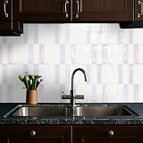 Alwayspon 10 fogli di adesivi da parete in vinile 3D colorati arcobaleno bianco, addensati, autoadesivi, impermeabili, paraspruzzi, adesivi per piastrelle per cucina e bagno, 25,4 x 20,1 cm