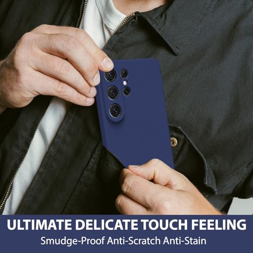 Image of LIRAMARK Liquid Silicone Soft Back Cover Case for Samsung Galaxy S26 Ultra 5G| Soft Micro-Fibre Lining Inside | Camera Protection Bump (Midnight Blue)