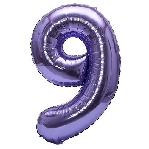 Image of YPSelected 32 Inch Large Foil Helium Number Balloon Birthday Wedding Party 0-9 (Purple, 9)