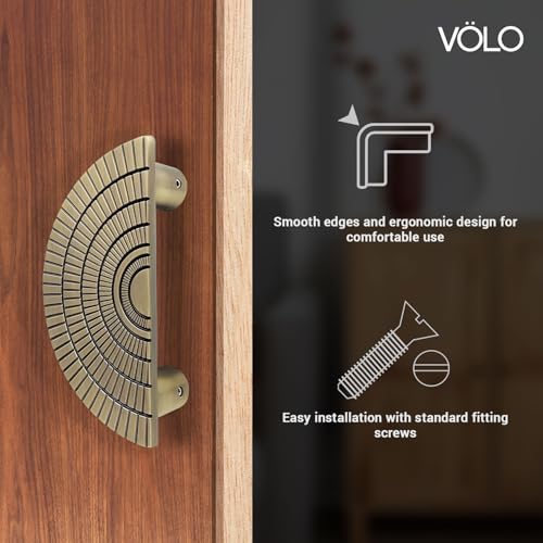 Image of VOLO Main Door Handle - Zinc Alloy Pull Handle for Wooden, Glass & Metal Doors, Suitable for Home, Office & Hotel Entryways (Model: S-626, Pack of 1 Set) (Antique, 96MM (4 Inch))