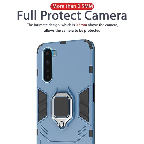 Image of Amazon Basics Back Cover for OnePlus Nord (2020)| 360 Protection Case| D5 Tough Armor Bumper Case (Blue)