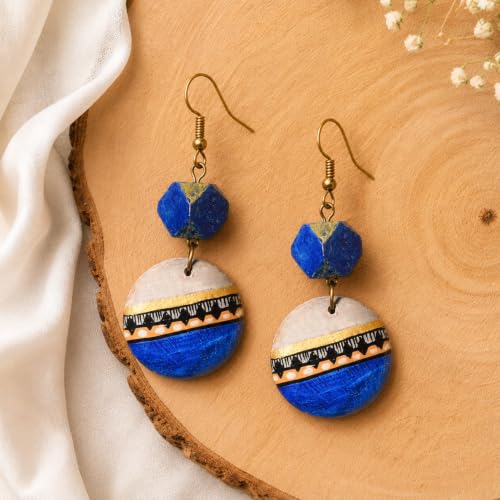 Image of Handcrafted Artistic & Tribal Earrings Collection for Women - Bohemian, Floral, Wooden & Ethnic Statement and Stud Designs
