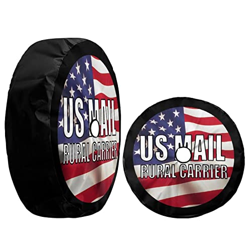 Image of US Mail Rural Carrier Spare Tire Cover with Backup Camera Hole Wheel Tire Cover Fit Trailer, RV, SUV and Many Vehicle 13inch