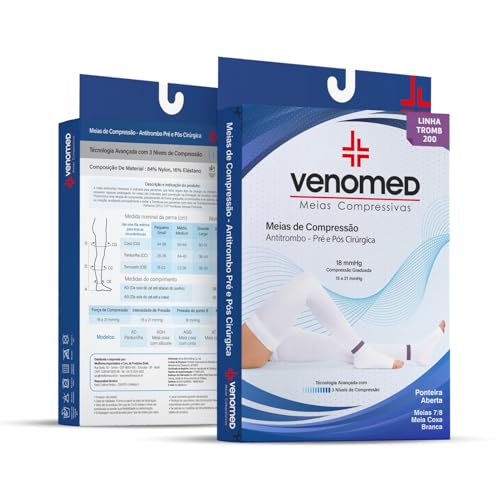 VENOMED, MEIAS ANTITROMBO 15 a 21MMHG PRÉ E PÓS CIRÚRGICA 7/8 VENOMED TAMANHO:P;COR:BRANCA