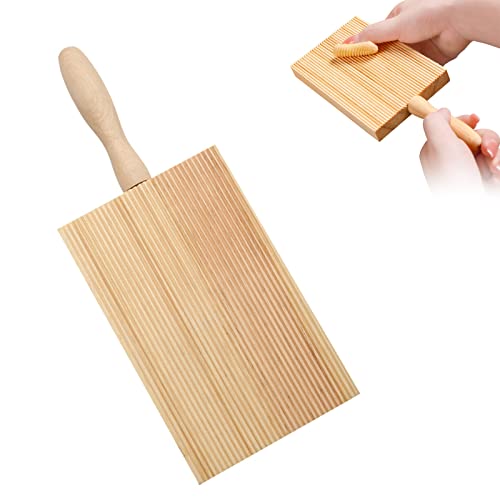 Gnocchi Pasta Board, Pasta Maker Brett Holz, Nudelbrett Holz, Rolling Cavatelli Gnocchi Maker Board Garganelli Makkaroni Brett Pastabrett, für Familie Küche und Restaurant, 13,5 x 8,5 cm, 1 Stück