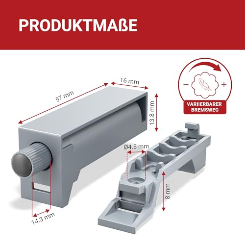 LouMaxx Softclose Türdämpfer 5er Set Schranktür Dämpfer in Grau – Softclose Türdämpfer Schrank zum einfachen Softclose nachrüsten von Schranktüren – für sanftes Schranktürschließen
