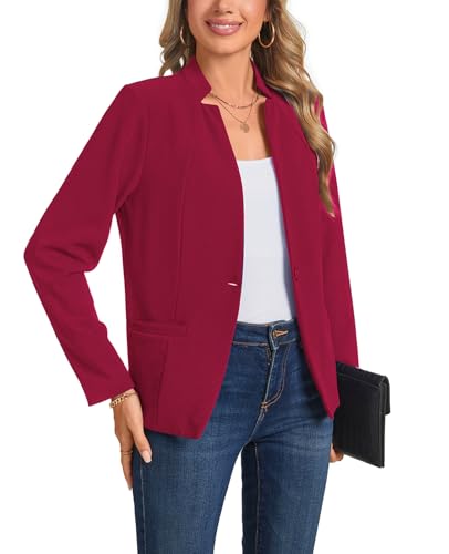 Blazers for Women Casual Long Sleeve Button Front Work Office Blazers Jacket with Pockets 2025, S-2XL4