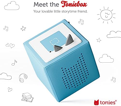 Toniebox Audio Player Starter Set with Chase, Skye, Marshall, and Playtime Puppy - Listen, Learn, and Play with One Huggable Little Box - Light Blue