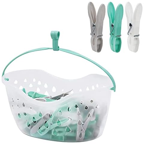 Pegs It 36 Assorted Plastic Clothes Pegs with Basket Cover