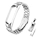 Simpeak Edelstahl Armband Kompatibel mit Xiaomi Mi Band 5 / Mi Band 6 (5.5''-8.1''), Metall Uhrenarmband Ersatz Armbänder - Silber