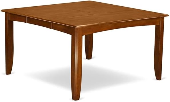 East West Furniture PFML7-SBR-C 7 Piece Dining Table Set Consist of a Square Dining Room Table with Butterfly Leaf and 6 Linen Fabric Upholstered Chairs, 54x54 Inch, Saddle Brown