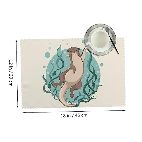 Brown Otter Placemats Reusable Place Mats For Kitchen Table Washable Placemats Set Of 4 Durable Table Mats 12X18 In Dining Table Placemats Outdoor Placemats For Patio Table #TOP1