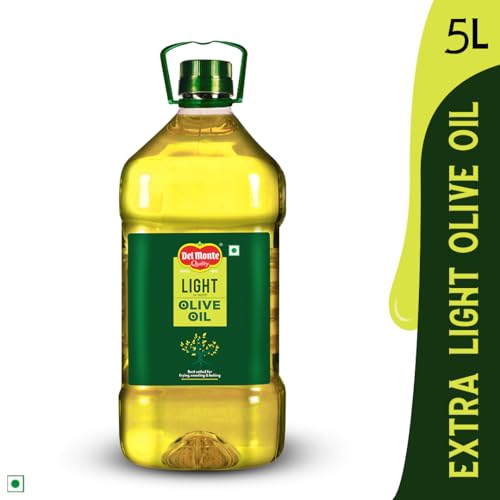 Image of Del Monte Light Olive Oil (Imported) | Extra Light in Flavour & Aroma | Ideal for Everyday Indian Cooking - Deep Frying, Curries, Roasting & Sauteing | High MUFA & Rich in Antioxidants | 5L PET Bottle