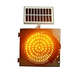 Solar Traffic Signals Signs Lights, Red/Yellow Flashing Light, LED Warning Light with Solar Panel, Outdoor...
