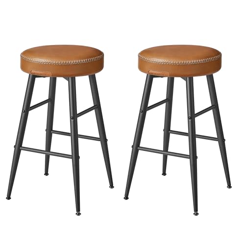 VASAGLE EKHO Collection - Tabouret de Bar, Lot de 2, Chaise de Cuisine, Haut, en PU avec Coutures,...