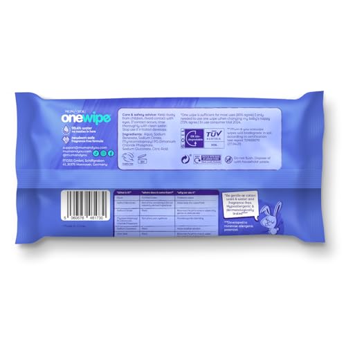 Mum & You Onewipe Baby Wipes Multipack, 100% Biodegradable Wet Wipes (10 Packs= 400 wipes), 99.4% Water, Blue, 40 count (Pack of 10) - Image 4