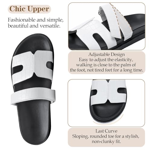 JSWEI Women's Slide Sandals Women's Slippers Shoes Non-Slip Comfortable and Adjustable Summer with Arch Support Indoor/Outdoor Flat Slippers Beach Sandalias Para Mujer3