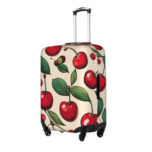 Lovely Sweet Red Cherry 2 Print Personalized Travel Luggage Cover With Zipper, Elastic Luggage Cover,For Daily Use2