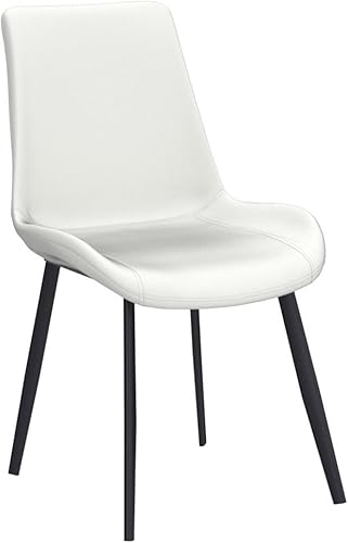 Miniatura 6 de seonyou Juego de 4 sillas de comedor de piel sintética gris claro para cocina, comedor, cómoda silla moderna de mediados de siglo con patas de