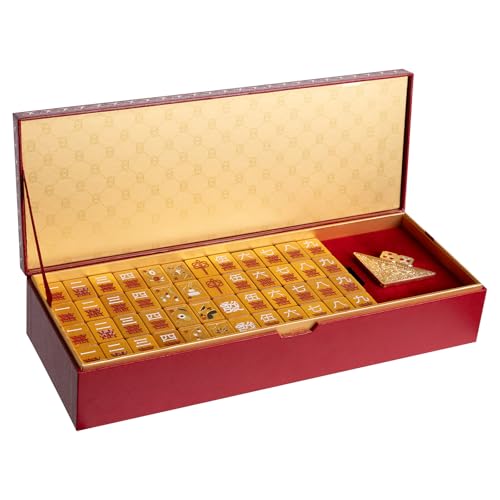 Set de Mahjong chino lujo con 144 fichas acrílicas