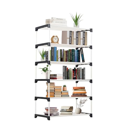 Image of 6 Tier Shoe Rack Sturdy Shoe Organizer for 15+ Pairs,Space-Saving Storage for Entryway & Closet Shoe Rack Modern Shoe Stand with Open Shelves, Ideal for Bedroom & Hallway Stackable