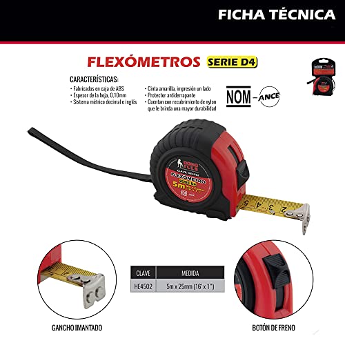 D4 Flexómetro 5 m x 25 mm Dogotuls miniatura 7