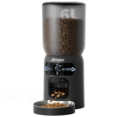 AI Automatic Cat Feeder with Dual Cameras (1 Adjustable), 2K HD N...