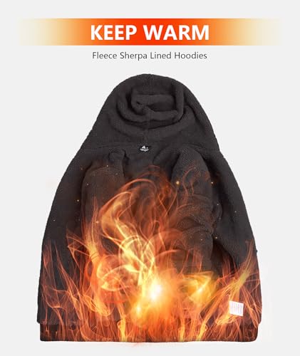 ZITY Men's Zip Up Hoodie Heavyweight Winter Sweatshirt Fleece Sherpa Lined Warm Jacket3