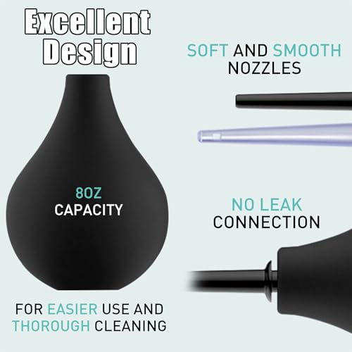 Image of 4Pcs Bulb for Men, 220 Ml Capacity, Gentle and Effective for Constipation (black)