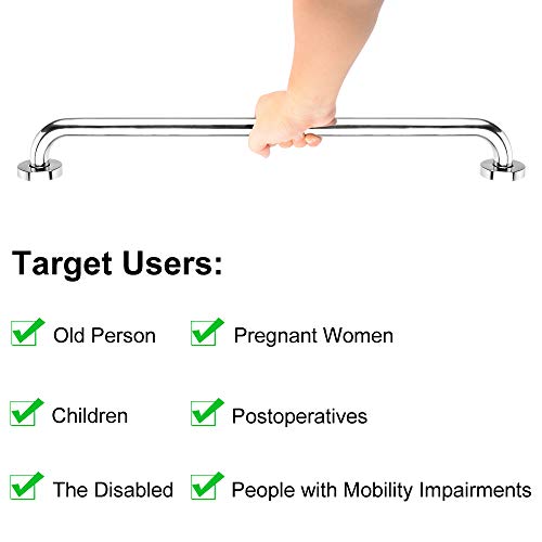 Supregear Bathroom Grab Bar, 24 Inch 304 Stainless Steel Bathroom Safety Grab Bars Balance Grab Bar In Chrome For Bathtub Shower Toilet Kitchen Bedroom, Concealed Screw Wall Mounted #TOP1