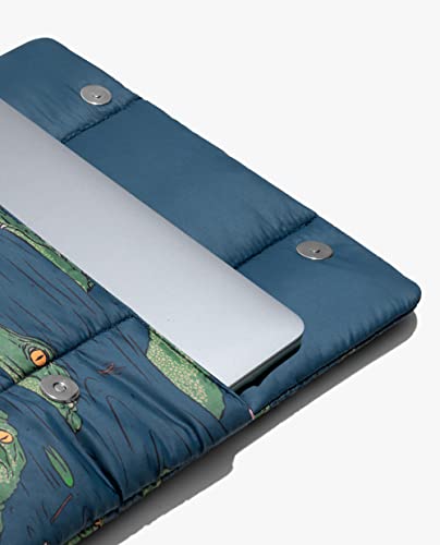 Image of DailyObjects Siesta Sleeve Cover for Laptops /MacBook Air /Pro 13 Inch - 14 Inch | Crafted Using Soft-Touch and Water-Repellent Polyester | Secure Clasp Button Closure | Sleek Design and Durable