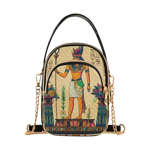 Antique Egyptian Print Crossbody Purse for Women Travel Handbag Small Shoulder Bag