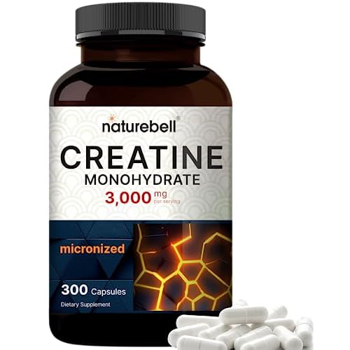 Creatine Monohydrate Capsules 3,000mg Per Serving, 300 Count | Micronized, Unflavored Creatine Pills | Pre-Workout & Muscle Strength Support | Easy to Swallow, Filler-Free | 50 Servings