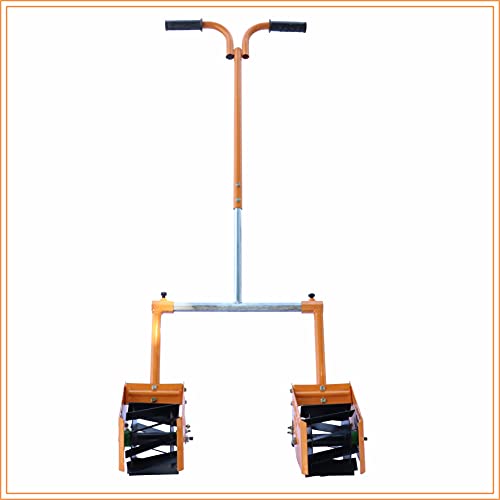 Image of Mahan MDRRWPP 6 Manual Double Row Roller Weeder 6 Inch (2 nos) with Plant Protection Plate and Adjustable Long Handle