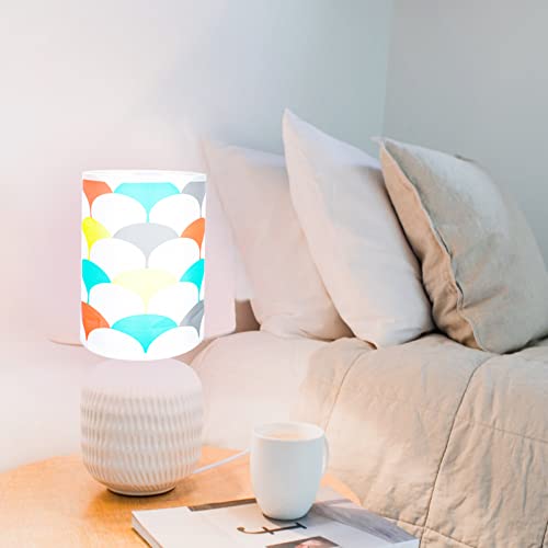 Osaladi E27 Cloth Lamp Shade: Desk Lamp Shade, Light Accessory Lampshade Replacement, Lamp Cover For Home, Table/Floor Lamp, Hanging Light (Colorful Waves) #TOP4