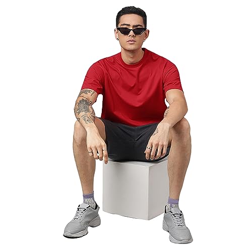 Image of Free Authority Loose Fit Solid Black Tshirt for Men