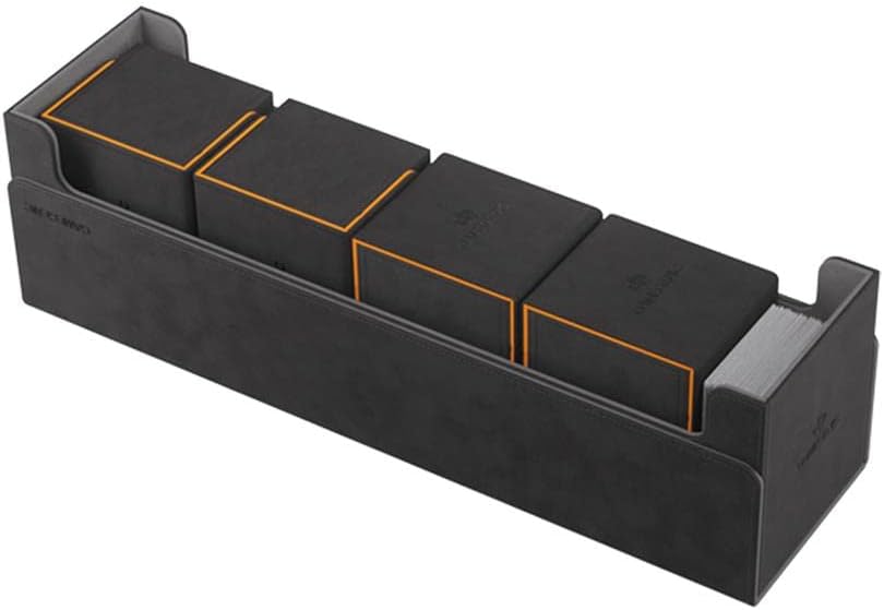 Dungeon S 550+ Convertible Deck and Game Accessories Box | Double-Sleeved Card Storage | Card Game Protector | Nexofyber Surface | Holds up to 550 Cards | Black Color | Made by Gamegenic,G20091