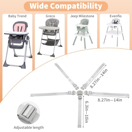 Image of High Chair Straps Replacement Compatible with Abiie Beyond High Chair