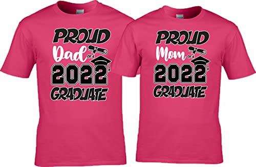 Graduation Class 2022 Family Proud MOM DAD Graduate Tees Custom T-Shirts (Pink)