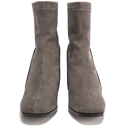 Zelaprox 0823SCAB39BN Women'S Square Toe Ankle Boots Low Block Heel Chelsea Boots Back Zipper Comfortable Mid Calf Booties Shoes thumb #3