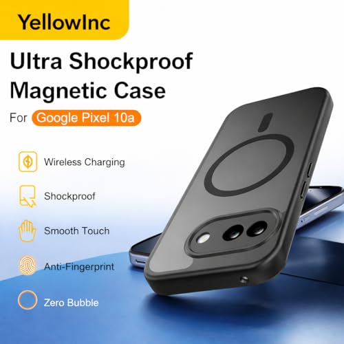 Image of Translucent Case Cover for Google Pixel 10A, Aero-Space Grade Protection Cover(Frosted Black with MagSafe, Google Pixel 10a)