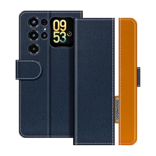 UOGNADGD ���U�[�P�[�X Oukitel C68 Plus �Ƃ̌݊������� �}�O�l�b�g���t���b�v�J�o�[ �X�^���h���J�[�h�z���_�[�t�� �Ռ��ی�Ή� (�u���[)