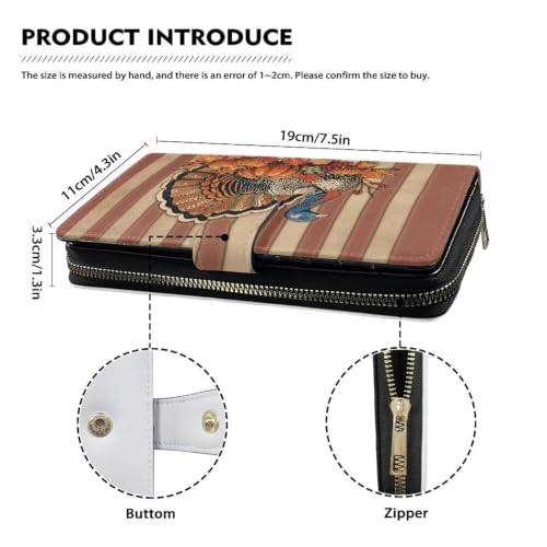 Image of COEQINE Ladies Wallets Pink Leopard Heart Black Printed Leather Phone Long Clutch Purses Check Coin Change Holder
