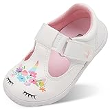 Baby Girls Mary Jane Shoes Toddler Dress Shoes Anti-Slip Toddler Girl Sneakers for School Walking White 11-11.5 Little Kid