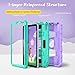 Fintie Case for iPad mini 7 (A17 Pro, 7th Generation) 2024 / iPad mini 6 (6th Gen) 8.3 Inch, Fully-Body Rugged Heavy Duty Shockproof Protective Case with Kickstand for Kids (Purple/Green)