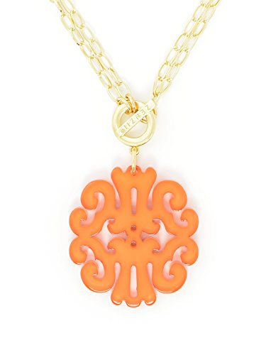 Zenzii Statement Scroll Pendant Necklace (Bright Orange) #TOP1
